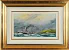 FERRY BOAT IN ROUGH SEAS by H. Hollingworth at Ross's Online Art Auctions