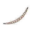 WHITE METAL ON GOLD DIAMOND CRESCENT BROOCH at Ross's Online Art Auctions