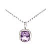 18CT WHITE GOLD AMETHYST & DIAMOND NECKLACE at Ross's Online Art Auctions