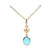 9CT GOLD TURQUOISE & SEED PEARL NECKLACE at Ross's Online Art Auctions