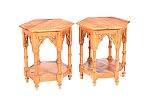 PAIR OF GOTHIC STYLE PINE LAMP TABLES at Ross's Online Art Auctions
