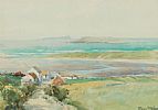 INNISHBOFIN & TORY ISLAND FROM BALLYNESS BAY, DONEGAL by Frank McKelvey RHA RUA at Ross's Online Art Auctions