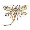 9CT GOLD SAPPHIRE DRAGONFLY BROOCH at Ross's Online Art Auctions