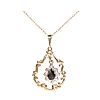 9CT GOLD SAPPHIRE NECKLACE at Ross's Online Art Auctions