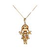 9CT GOLD RAG DOLL PENDANT & CHAIN at Ross's Online Art Auctions