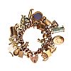 9CT ROSE GOLD CHARM BRACELET SET WITH SILVER CHARMS, 9CT GOLD CHARMS AND 18CT GOLD CHARMS at Ross's Online Art Auctions