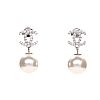 STERLING SILVER CUBIC ZIRCONIA & FAUX PEARL EARRINGS at Ross's Online Art Auctions