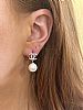 STERLING SILVER CUBIC ZIRCONIA & FAUX PEARL EARRINGS at Ross's Online Art Auctions