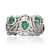 WHITE GOLD EMERALD & DIAMOND RING at Ross's Online Art Auctions