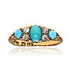 18CT GOLD TURQUOISE & DIAMOND RING at Ross's Online Art Auctions