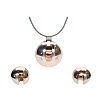 STEENSONS STERLING SILVER & 9CT ROSE GOLD NECKLACE & EARRING SET at Ross's Online Art Auctions
