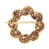18CT GOLD RUBY & DIAMOND BROOCH at Ross's Online Art Auctions