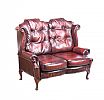 DEEP BUTTONED OXBLOOD LEATHER WINGBACK SETTEE at Ross's Online Art Auctions