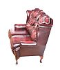 DEEP BUTTONED OXBLOOD LEATHER WINGBACK SETTEE at Ross's Online Art Auctions