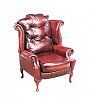 OXBLOOD DEEP BUTTONED LEATHER WINGBACK ARMCHAIR at Ross's Online Art Auctions