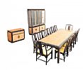 FIFTEEN PIECE WALNUT CHINESE STYLE DINING ROOM SUITE at Ross's Online Art Auctions