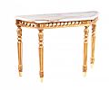 ORNATE GILT MARBLE TOP CONSOLE TABLE at Ross's Online Art Auctions