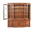 INLAID WALNUT BREAKFRONT FOUR DOOR BOOKCASE at Ross's Online Art Auctions