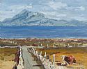 LOOKING TOWARDS CROACH PATRICK FROM CLARE ISLAND by Ivan Sutton at Ross's Online Art Auctions