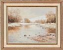 WINTER MORNING, DUN RIVER, COUNTY ANTRIM by Maurice Canning Wilks ARHA RUA at Ross's Online Art Auctions