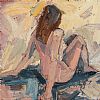SEATED FEMALE NUDE by Colin Davidson RUA at Ross's Online Art Auctions