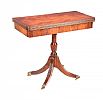 FEATHERED MAHOGANY TURN OVER LEAF CARD TABLE at Ross's Online Art Auctions
