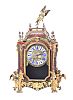 LATE NINETEENTH CENTURY BRASS & BOULLE MANTLE CLOCK at Ross's Online Art Auctions