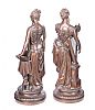 PAIR OF ANTIQUE BRONZED FIGURES at Ross's Online Art Auctions