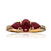 9CT GOLD RUBY & WHITE ZIRCON RING at Ross's Online Art Auctions