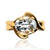 18CT GOLD AQUAMARINE RING at Ross's Online Art Auctions