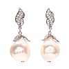 STERLING SILVER CUBIC ZIRCONIA & CULTURED PEARL EARRINGS at Ross's Online Art Auctions