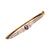 10CT GOLD AMETHYST & DIAMOND BANGLE at Ross's Online Art Auctions