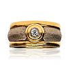 18CT TWO TONE GOLD DIAMOND RING at Ross's Online Art Auctions