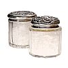 TWO CUT GLASS STERLING SILVER TOPPED JARS at Ross's Online Art Auctions
