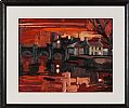DARK EVENING WITH BRIDGE by Colin Davidson RUA at Ross's Online Art Auctions