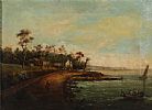 WHITEHOUSE VILLAGE BY BELFAST LOUGH by Joseph Molloy at Ross's Online Art Auctions