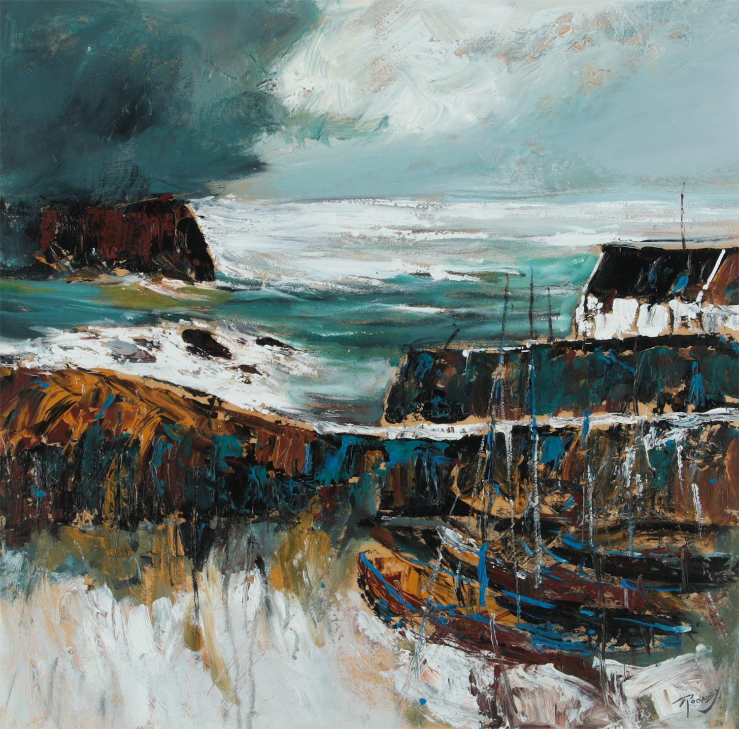 PASSING STORM, WILD ATLANTIC by J.P. Rooney at Ross's Online Art Auctions