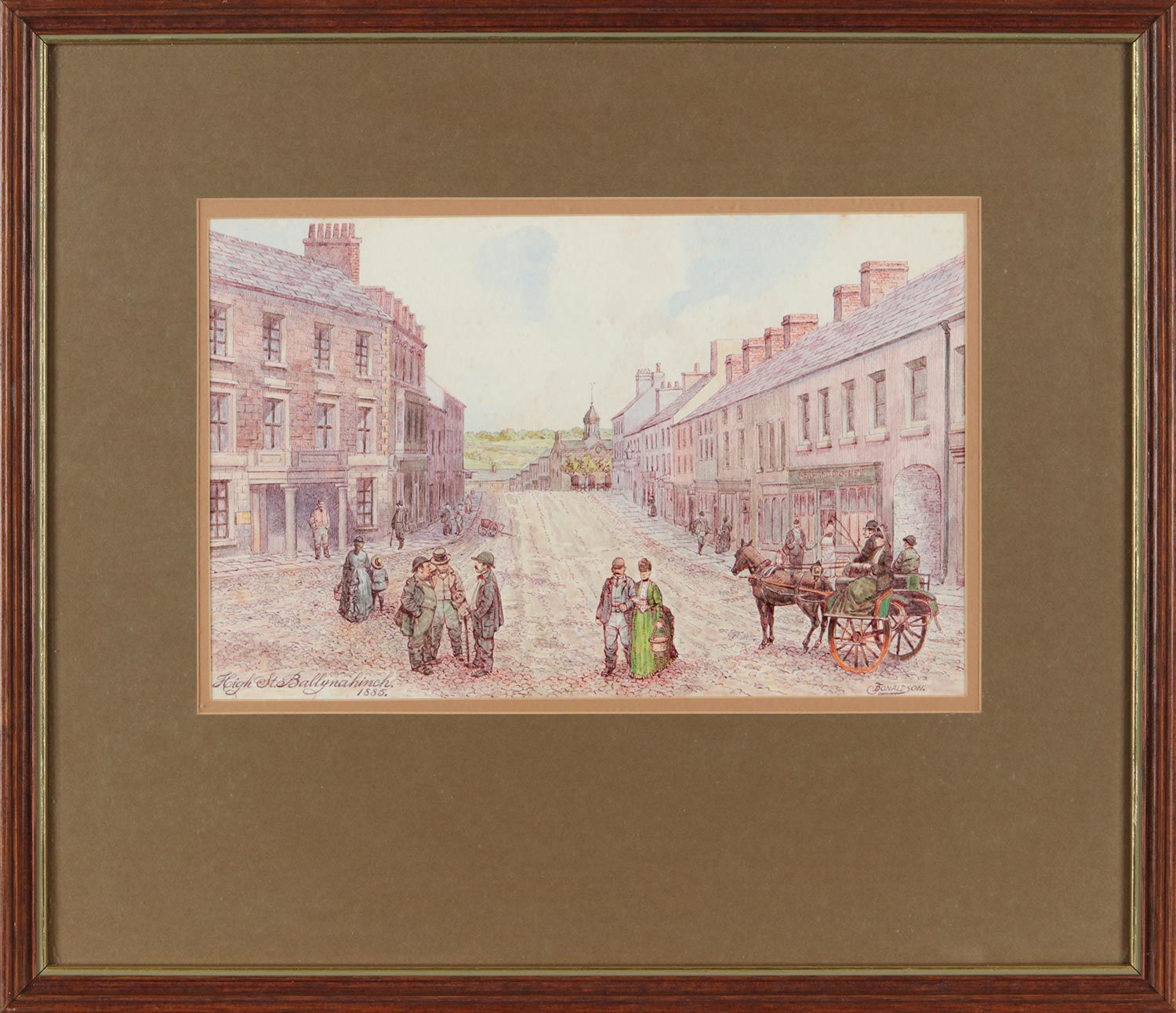 HIGH STREET, BALLYNAHINCH 1885 by James Donaldson at Ross's Online Art Auctions