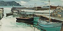 HARBOUR AT ACHILL by Cecil Maguire RUA at Ross's Online Art Auctions