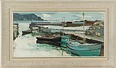 HARBOUR AT ACHILL by Cecil Maguire RUA at Ross's Online Art Auctions