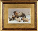 SHEEP & COWS IN A WINTER LANDSCAPE by William Frederick Hulk at Ross's Online Art Auctions