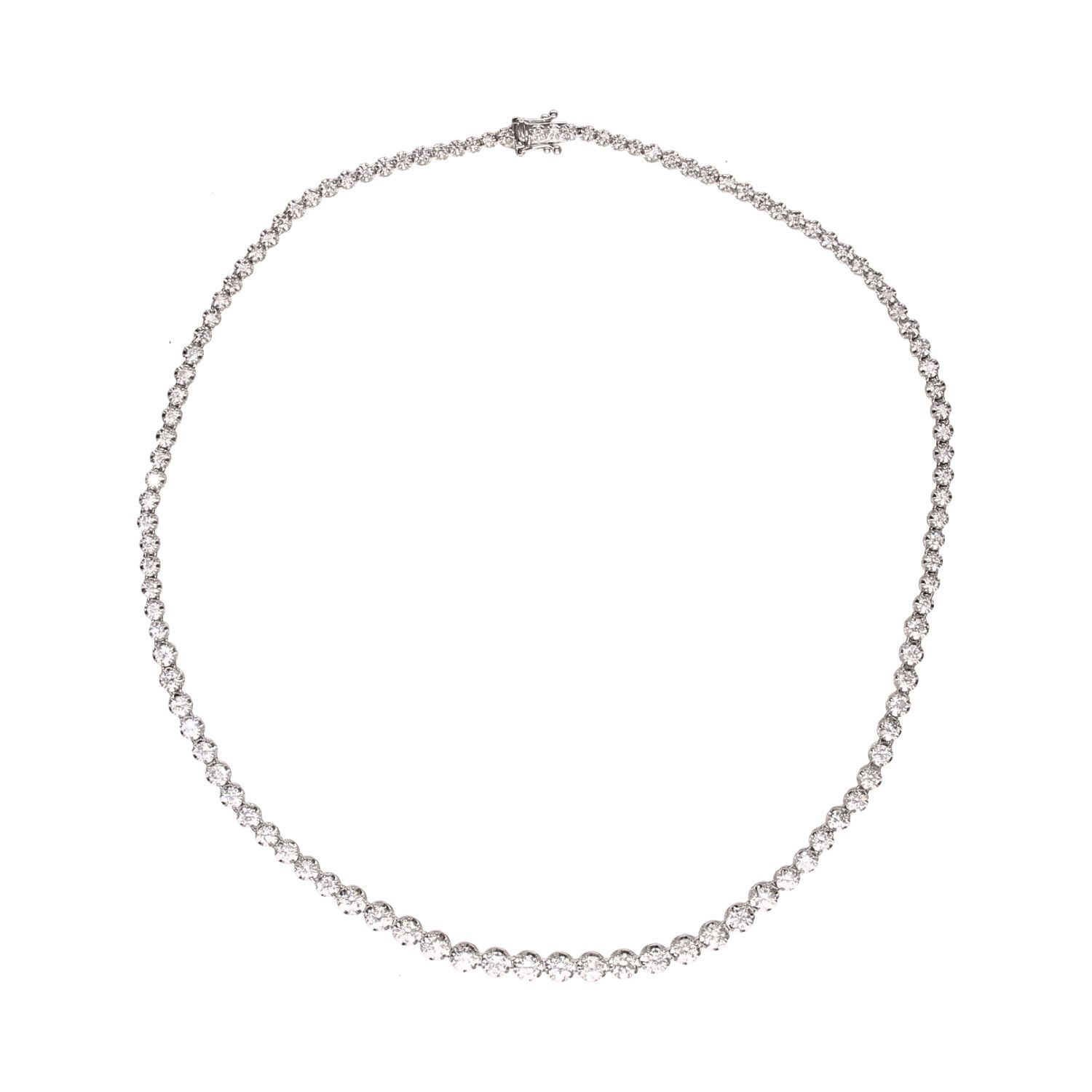18CT WHITE GOLD DIAMOND TENNIS NECKLACE at Ross's Online Art Auctions