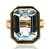 1960'S 14CT GOLD AQUAMARINE RING at Ross's Online Art Auctions