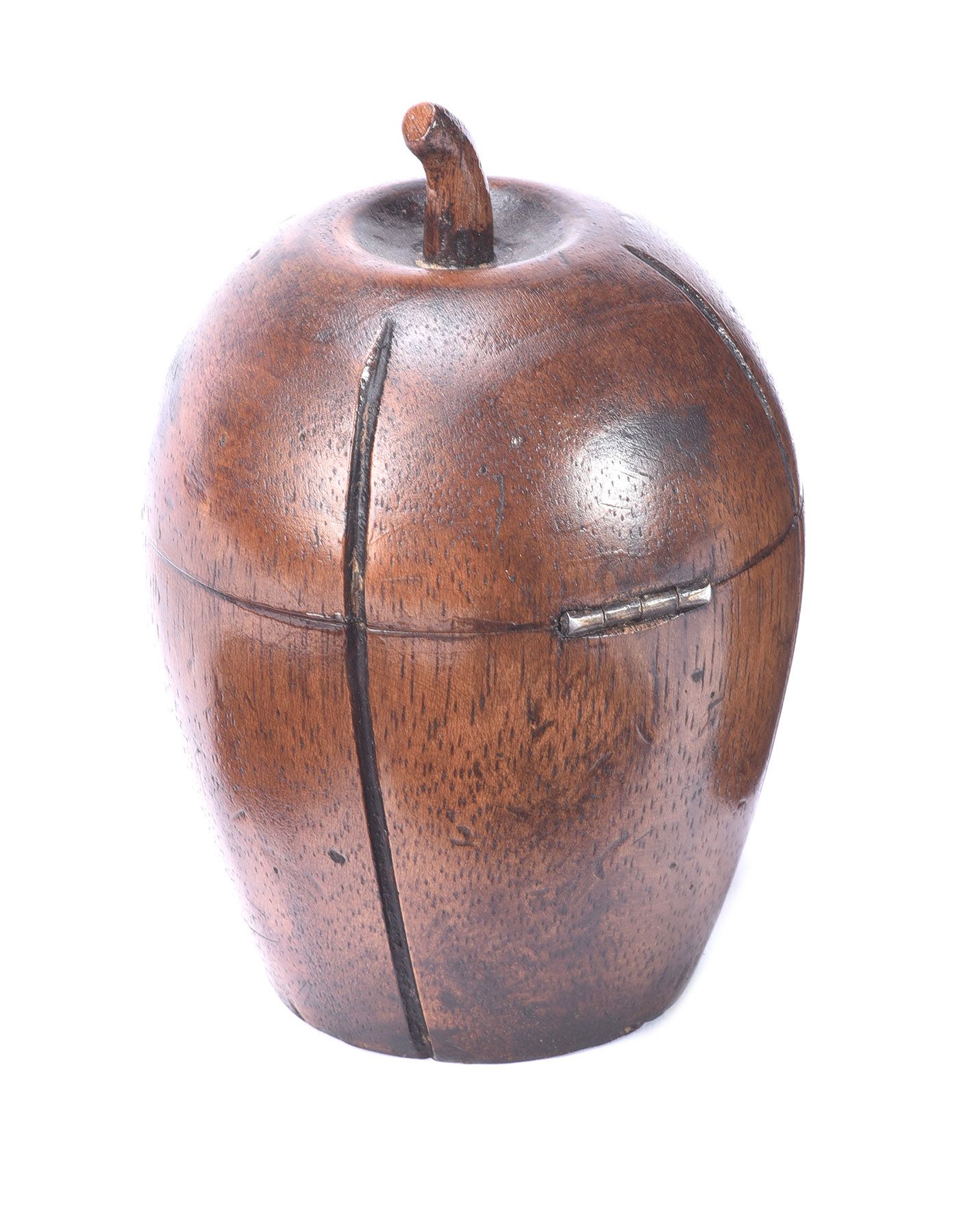 GEORGIAN STYLE FRUITWOOD PEAR SHAPED TEA CADDY at Ross's Online Art Auctions