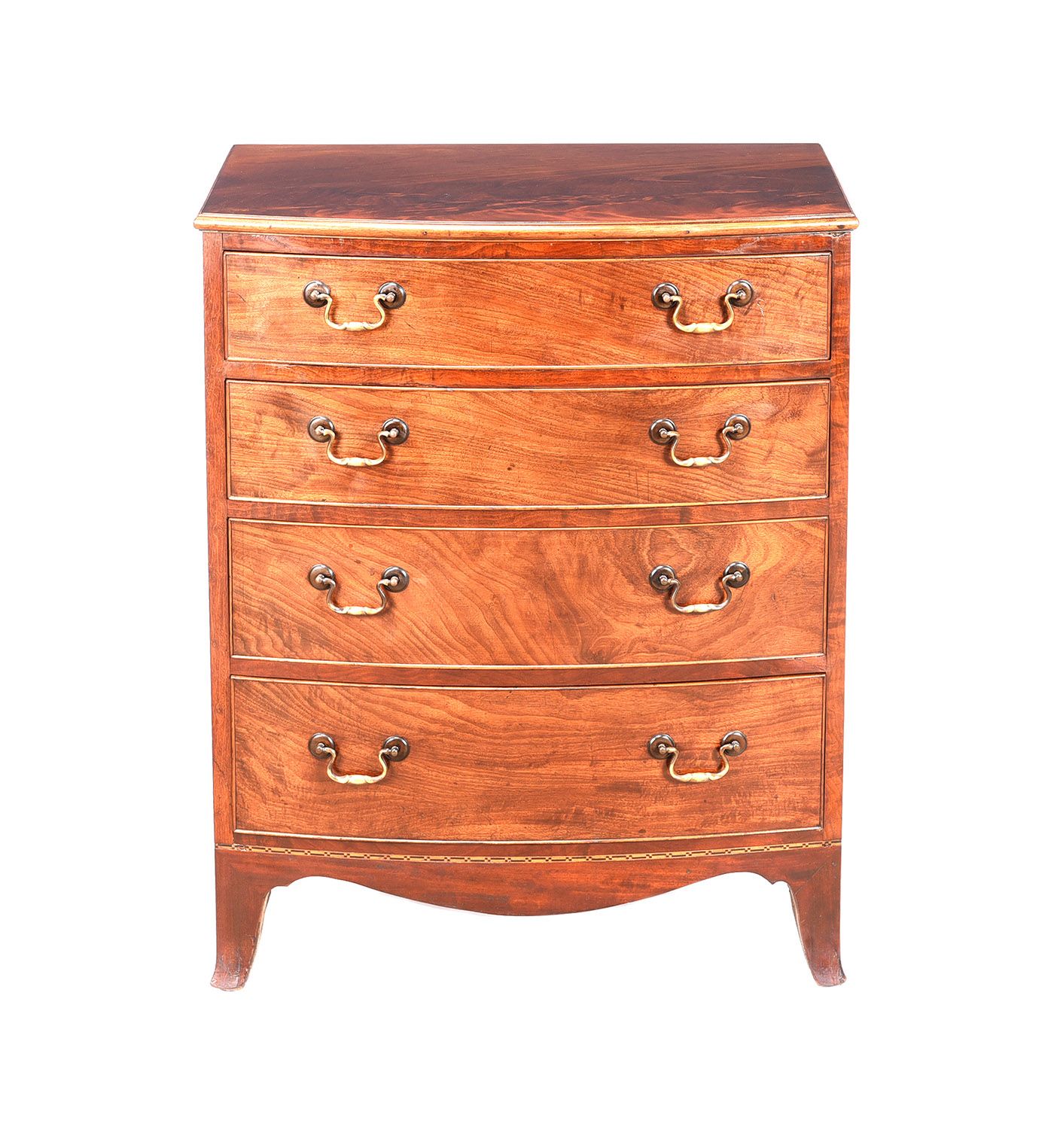 REGENCY MAHOGANY BOW FRONT CHEST OF DRAWERS at Ross's Online Art Auctions
