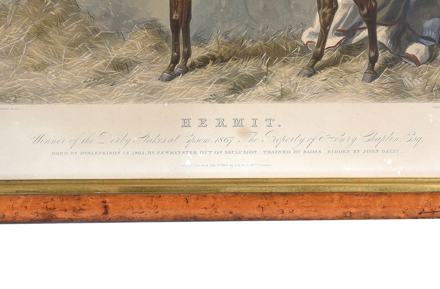 MAPLE FRAMED HORSE ENGRAVING at Ross's Online Art Auctions