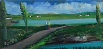 ON THE PATH BY THE LOUGH by James Bingham at Ross's Online Art Auctions
