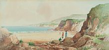 WHITE ROCKS, PORTRUSH by Rowland Hill RUA at Ross's Online Art Auctions