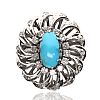 WHITE GOLD TURQUOISE & DIAMOND RING at Ross's Online Art Auctions