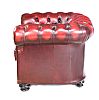 DEEP BUTTONED OXBLOOD LEATHER TUB CHAIR at Ross's Online Art Auctions